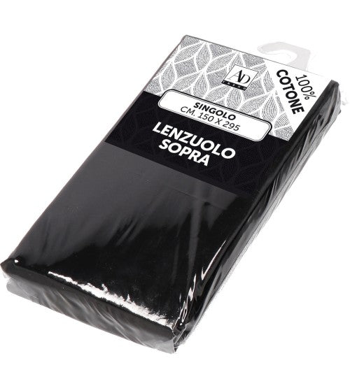 Lenzuolo Sopra "Ida" Singolo Nero