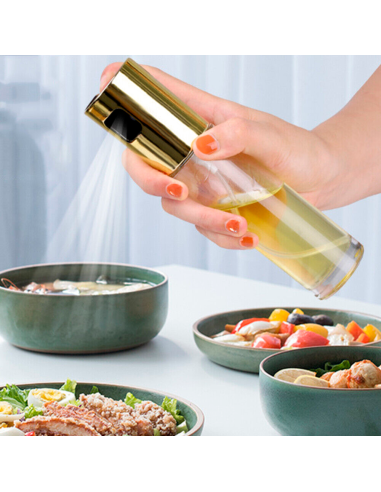 OLIERA SPRAY IN VETRO CON TAPPO ORO