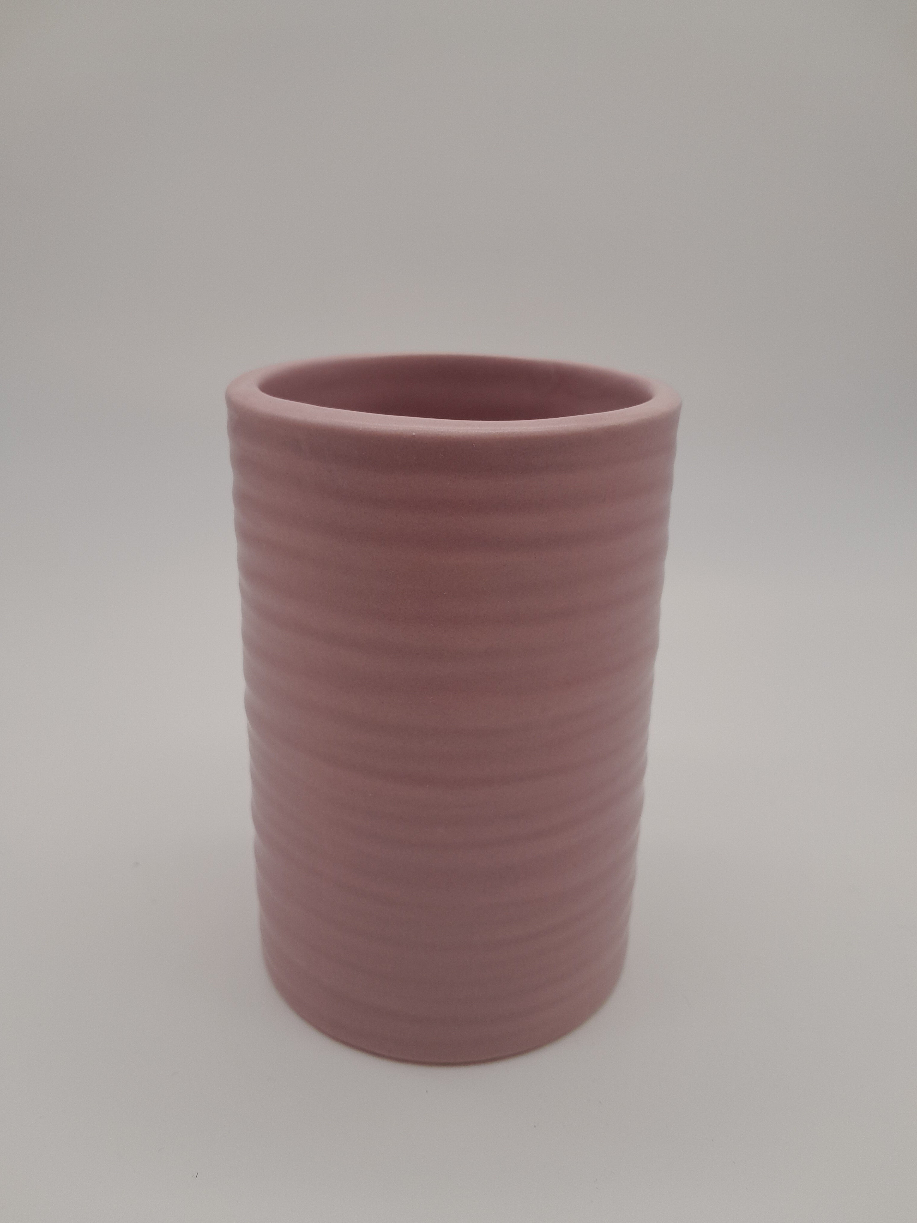 PORTASPAZZOLINO IN CERAMICA ROSA