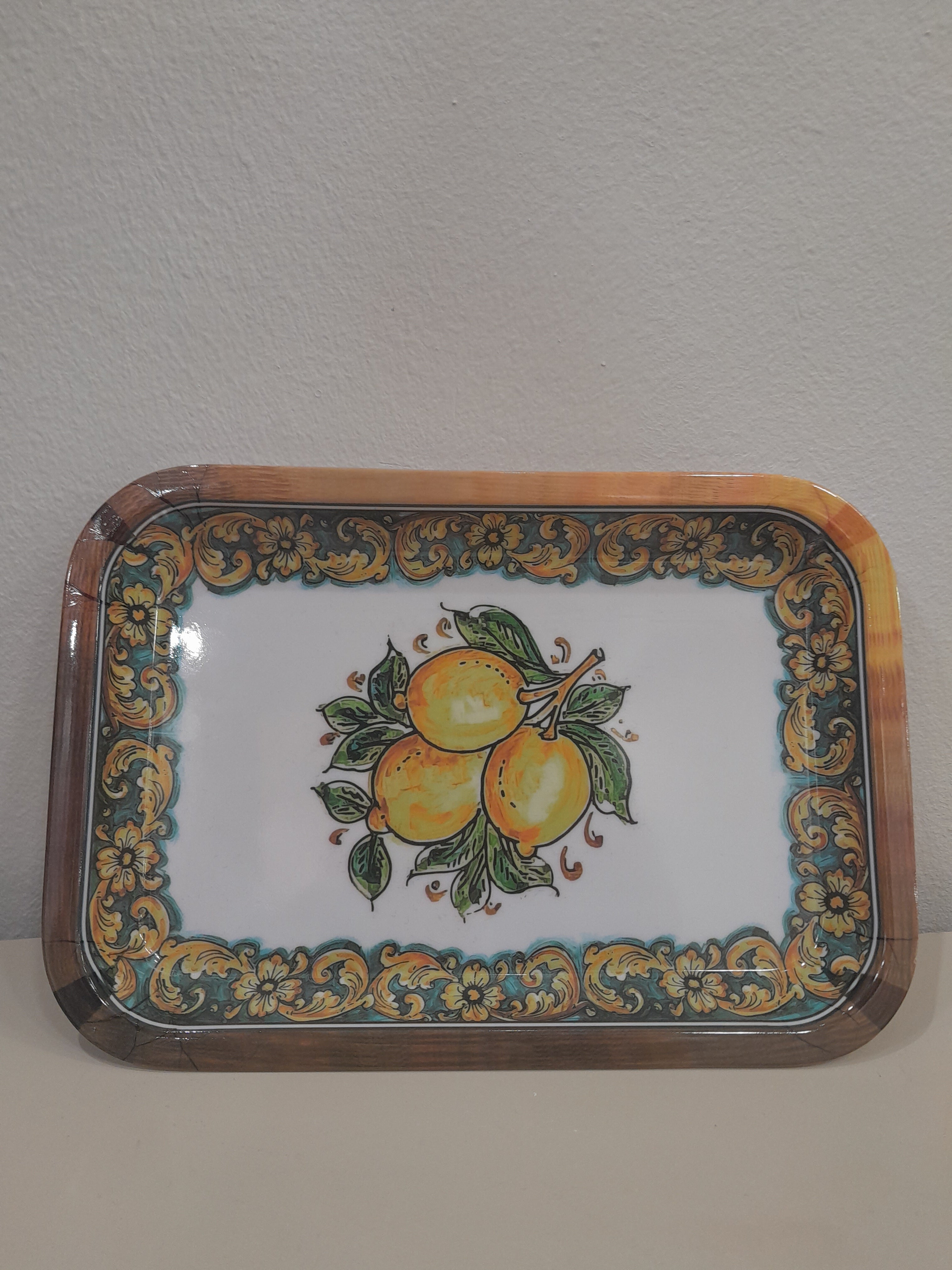 VASSOIO PICCOLO QUADRATO FANTASIA LIMONI MIS. 23X16X2 CM