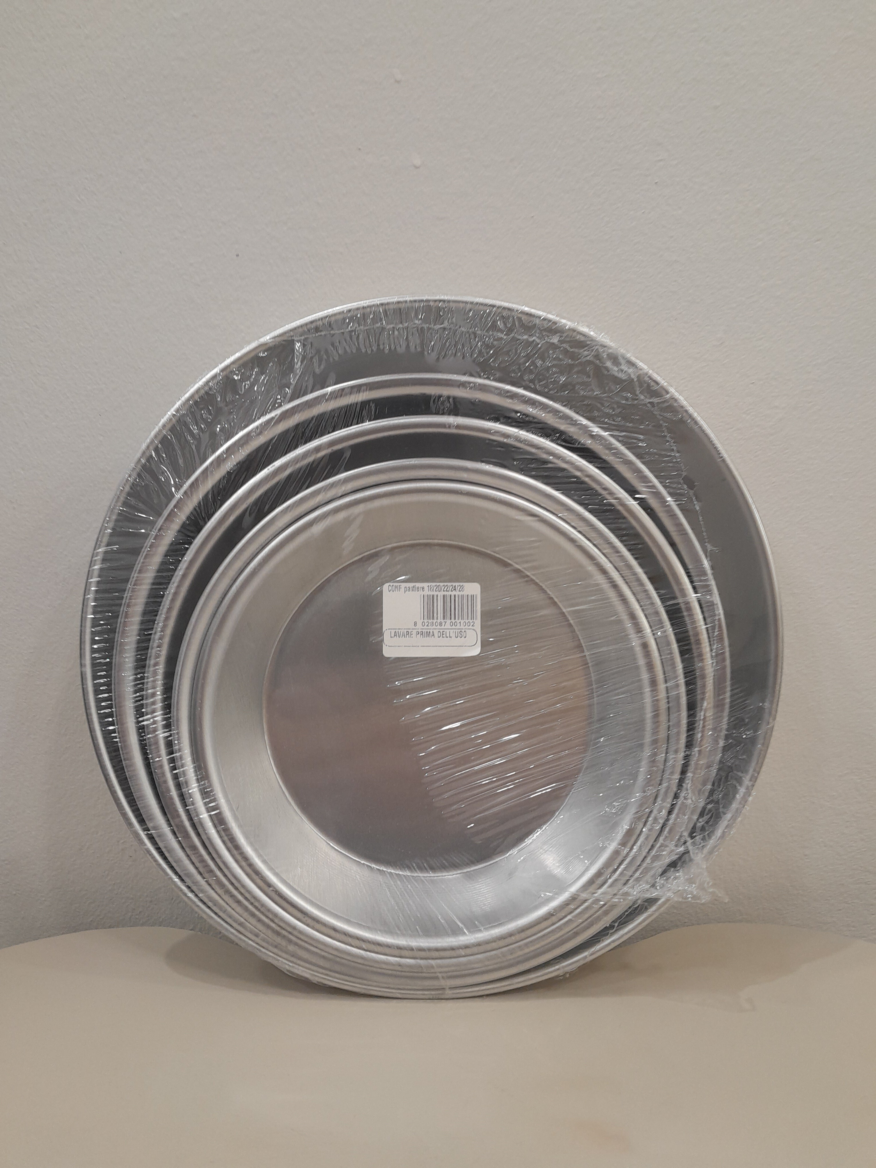 SET 5 TEGLIE ROTONDE IN ALLUMINIO MIS. 18/20/22/24/28 CM