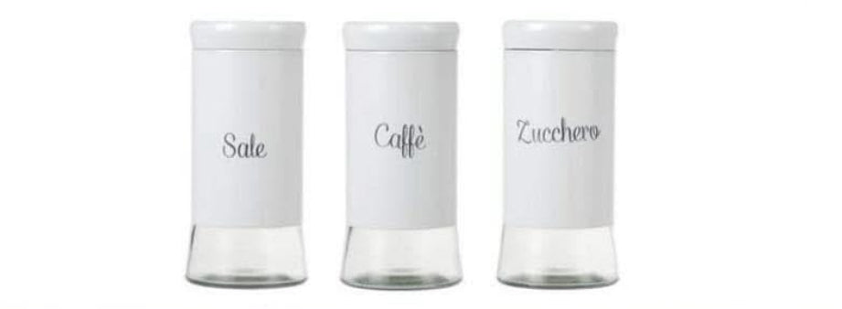 SET 3 BARATTOLI DGBAVARIA BIANCO "SALE-ZUCCHERO-CAFFE'"