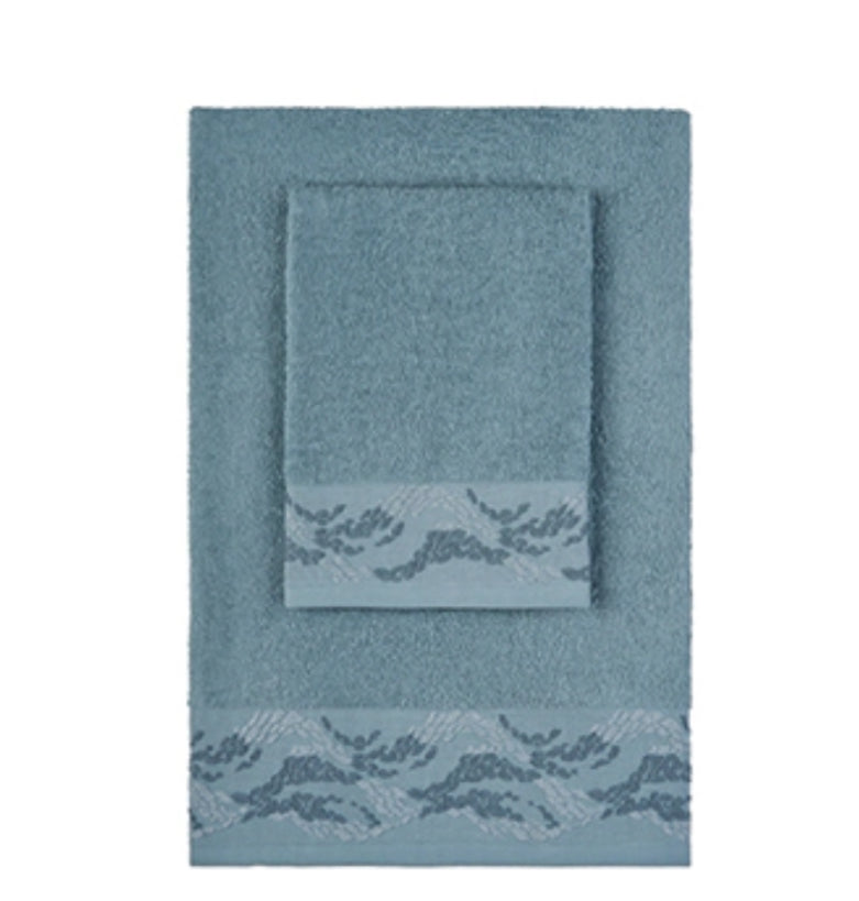 SET 1 ASCIUGAMANO + 1 OSPITE VINGI LIVIA DENIM