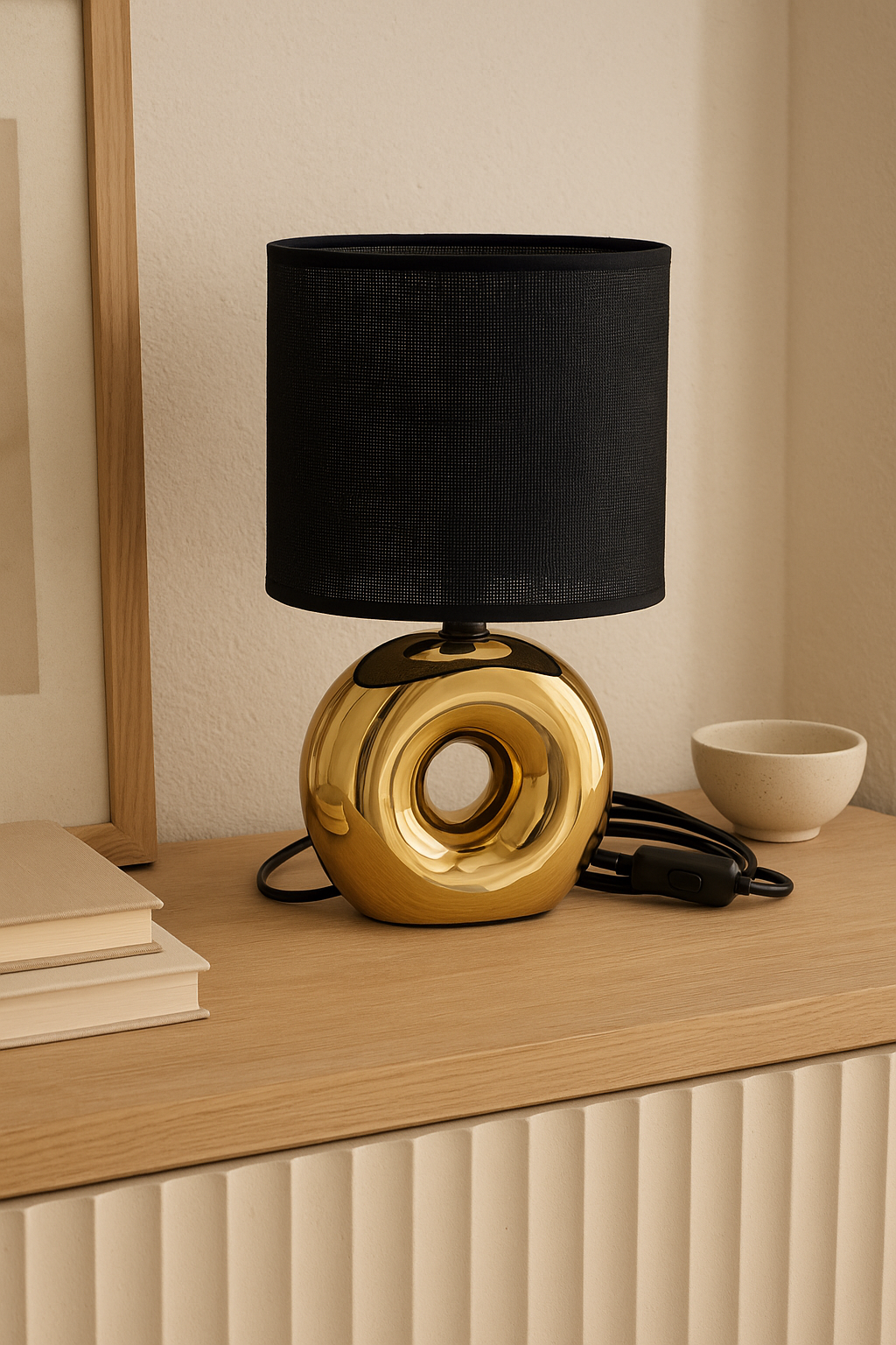 LAMPADA CON BASE ORO