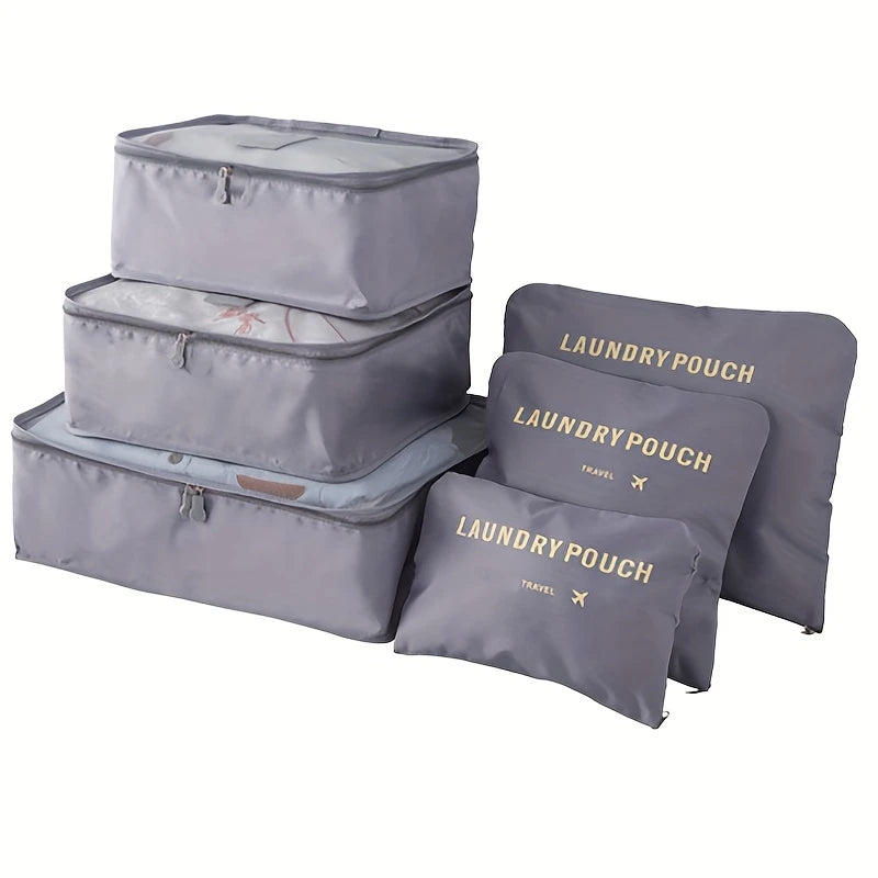 SET ORGANIZER VIAGGIO 6 PEZZI GRIGIO