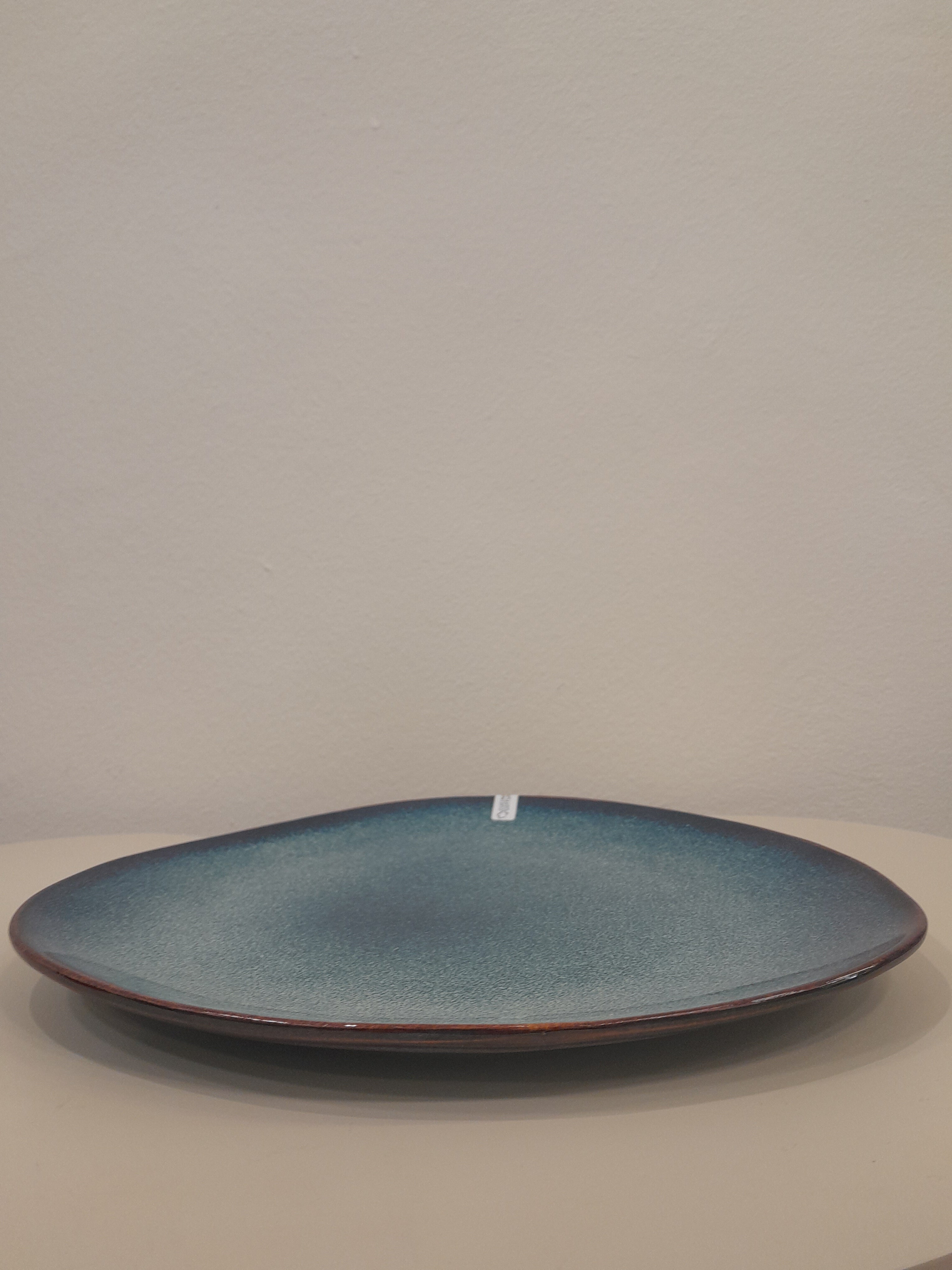 PIATTO PIANO BLU CERAMICA MIS. 27X23CM