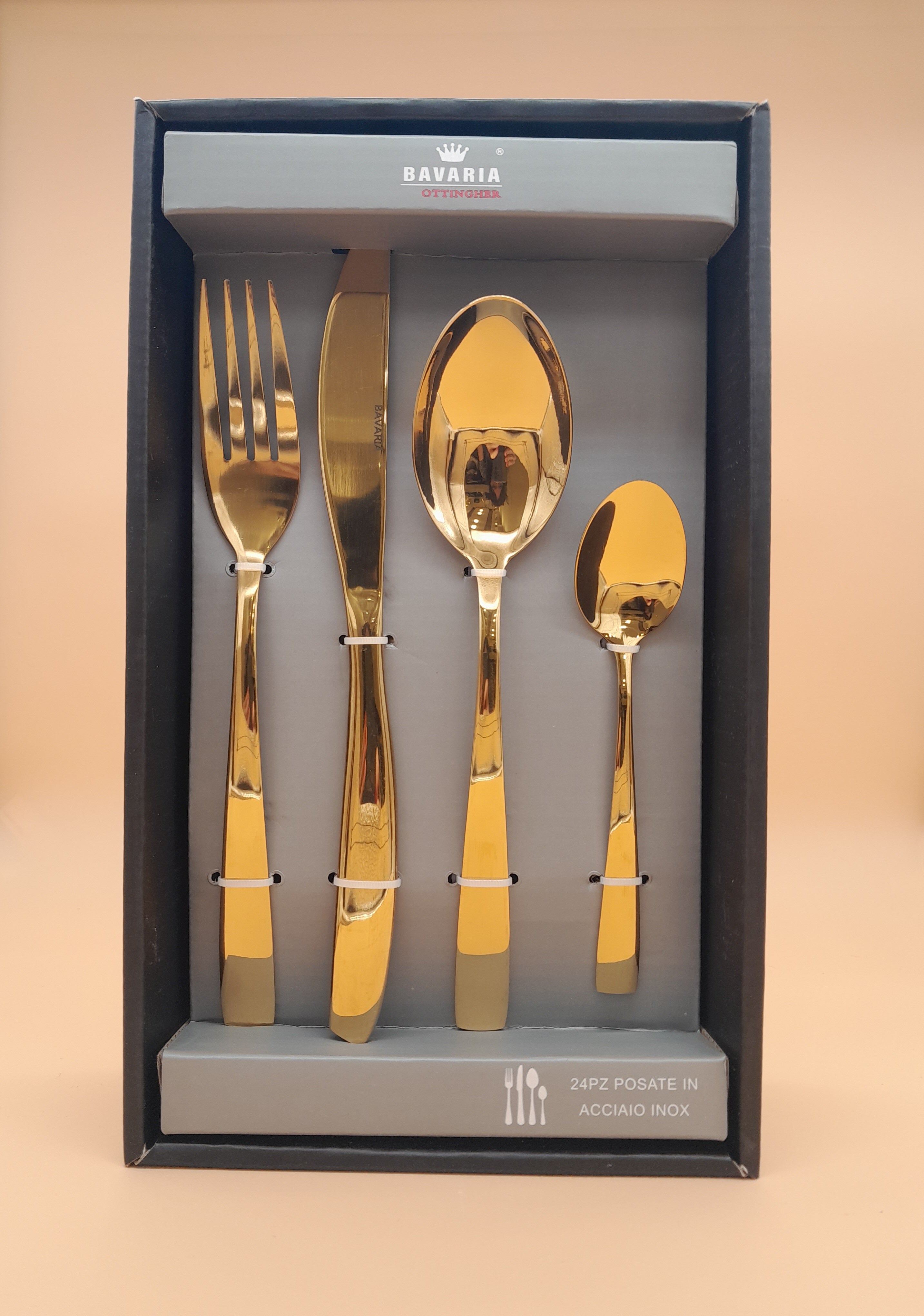 SET 24 PEZZI POSATE ORO BAVARIA
