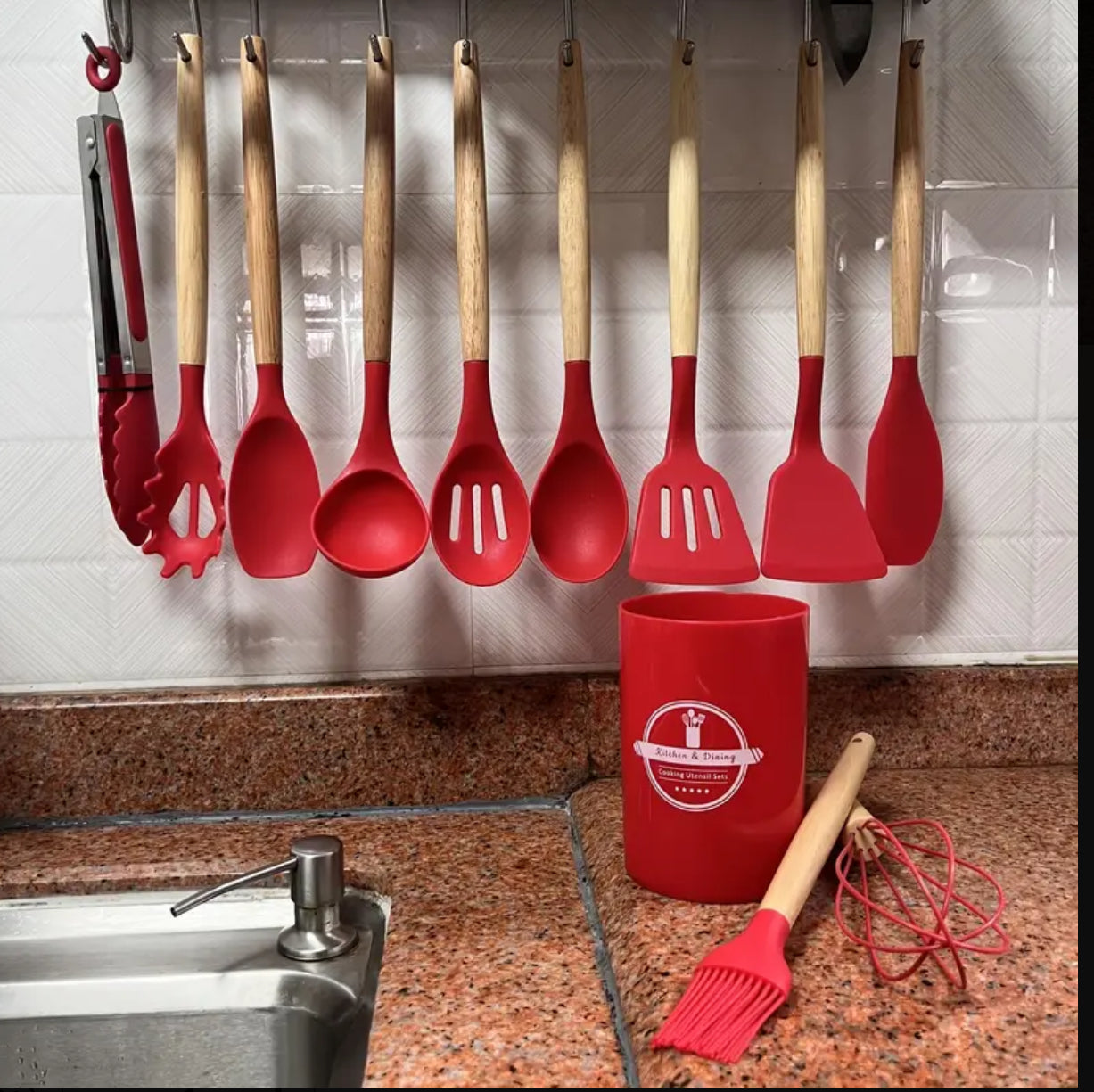 SET MESTOLI 12 PEZZI ROSSO