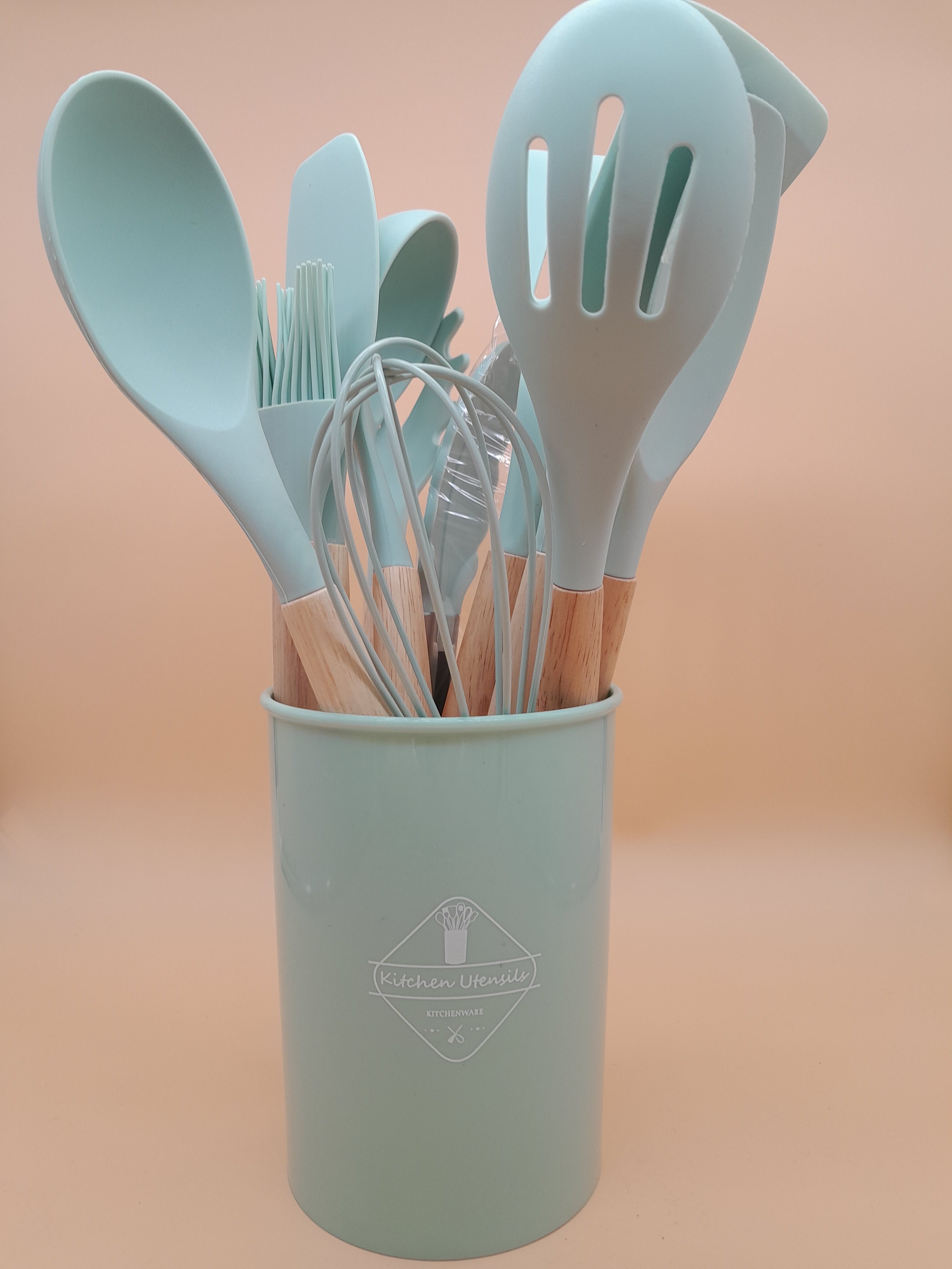 KIT 11 PEZZI UTENSILI DA CUCINA IN SILICONE VERDE