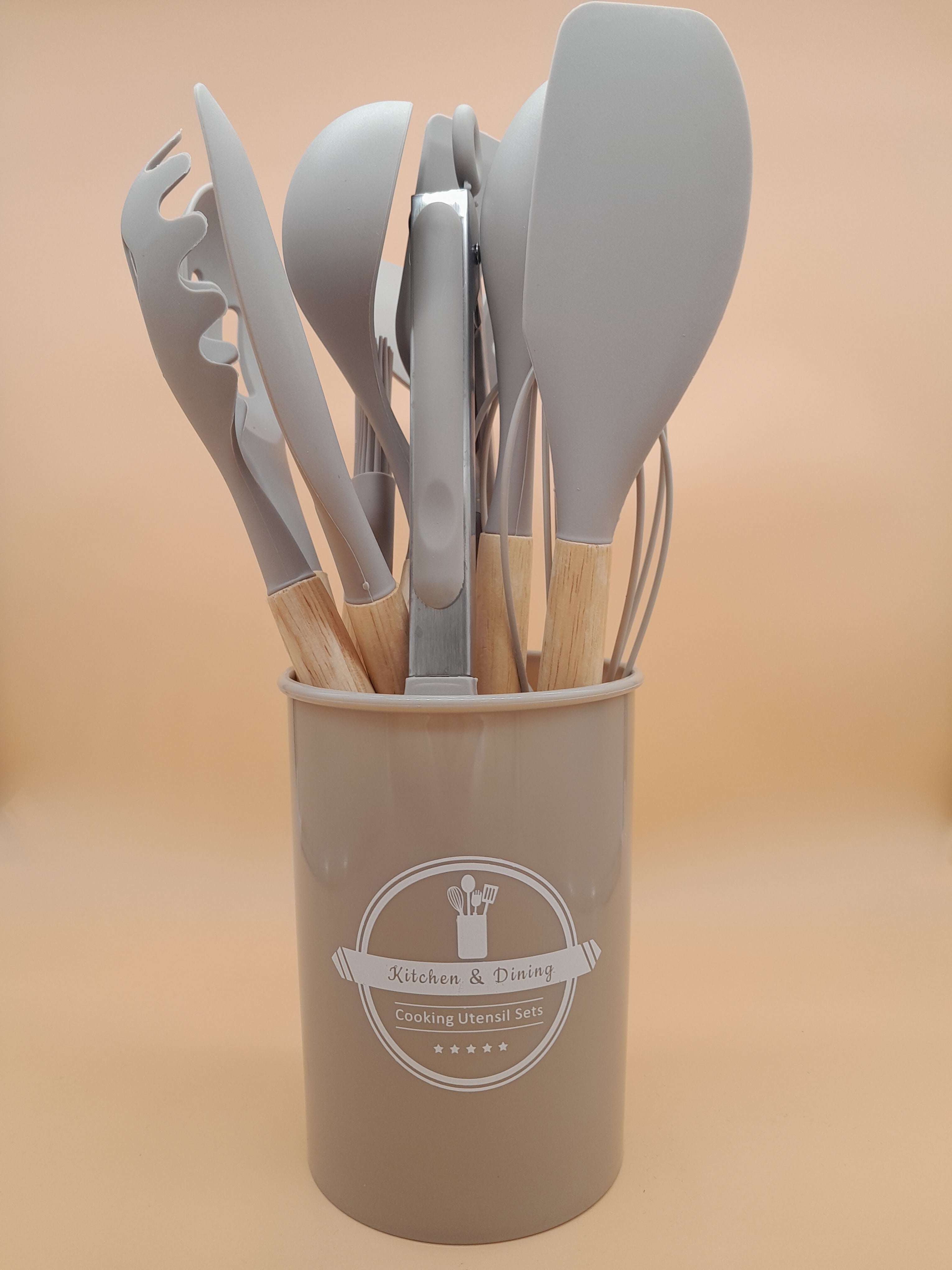 KIT 11 PEZZI UTENSILI DA CUCINA IN SILICONE GRIGIO
