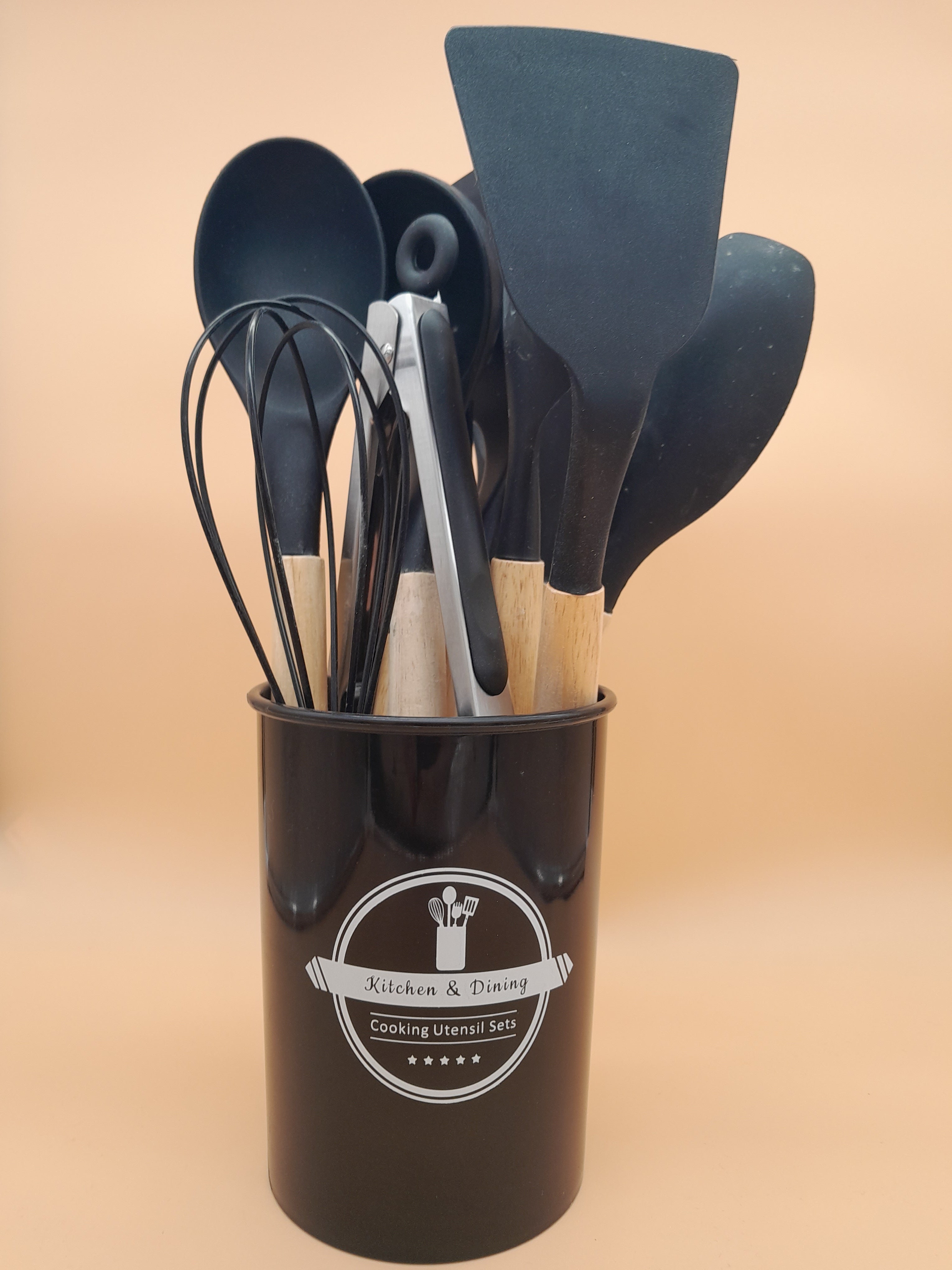 KIT 11 PEZZI UTENSILI DA CUCINA IN SILICONE NERO