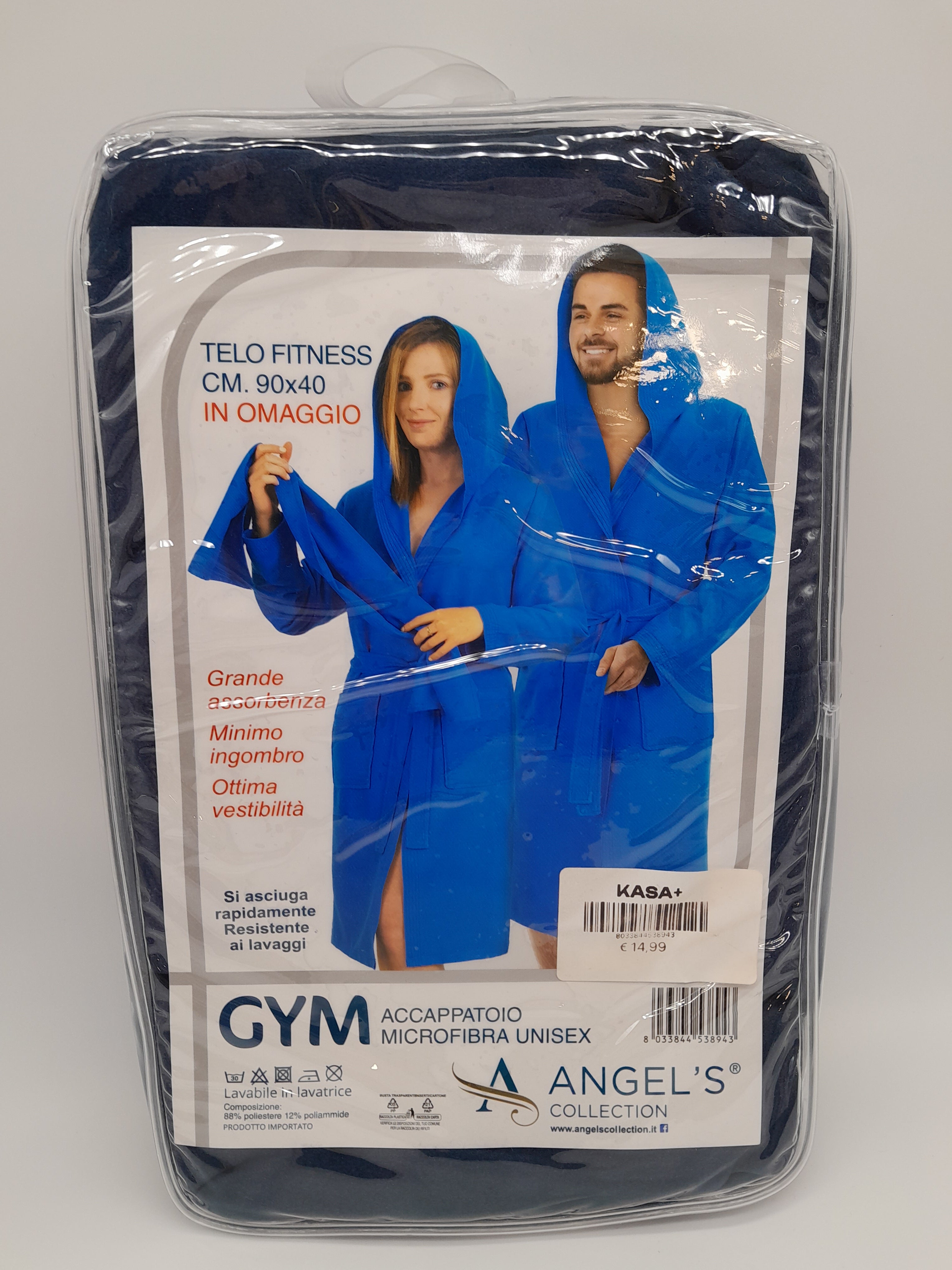 ACCAPPATOIO MICROFIBRA BLU + ASCIUGAMANO TG.XXL
