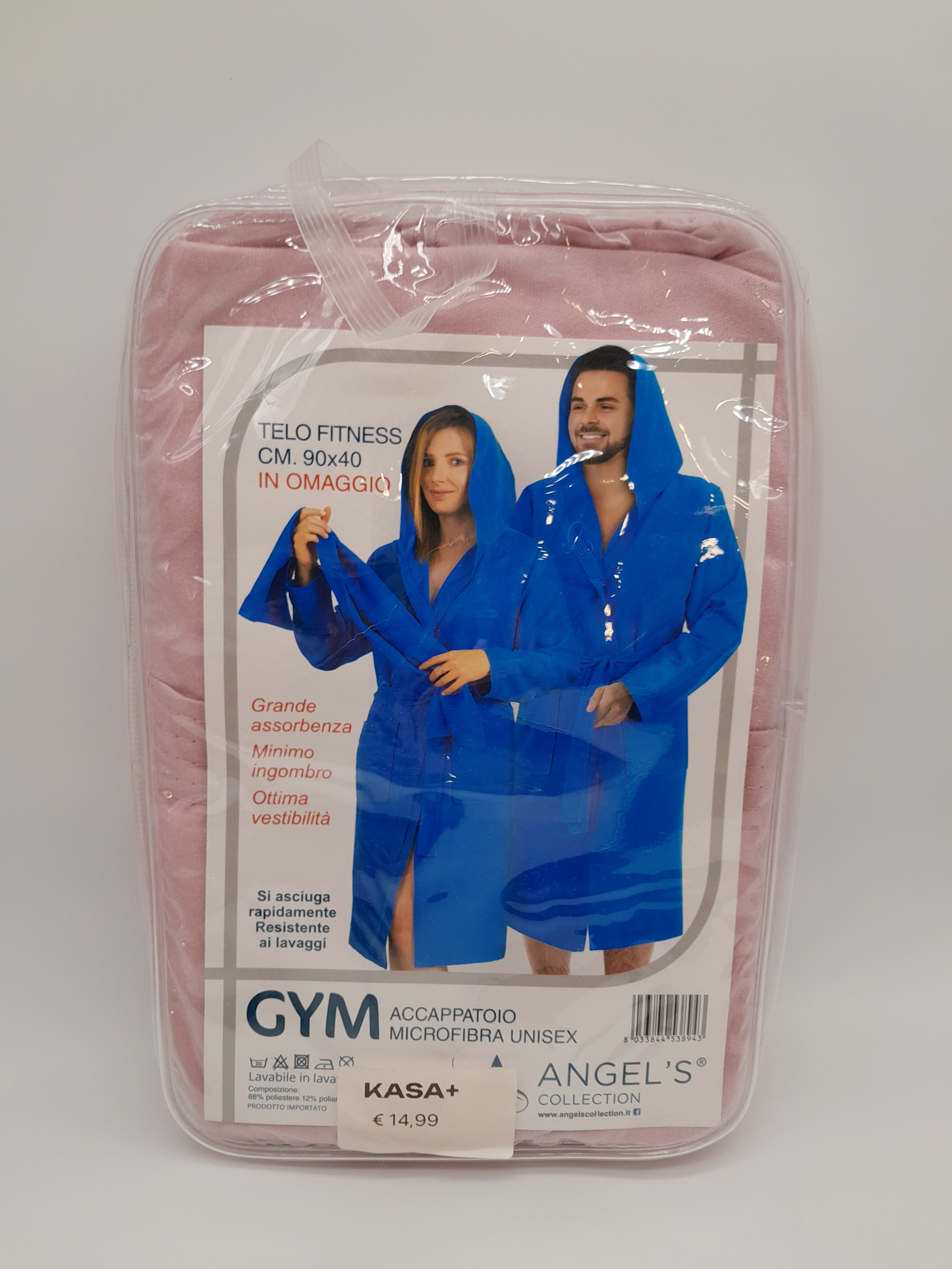 ACCAPPATOIO MICROFIBRA ROSA + ASCIUGAMANO TG.S