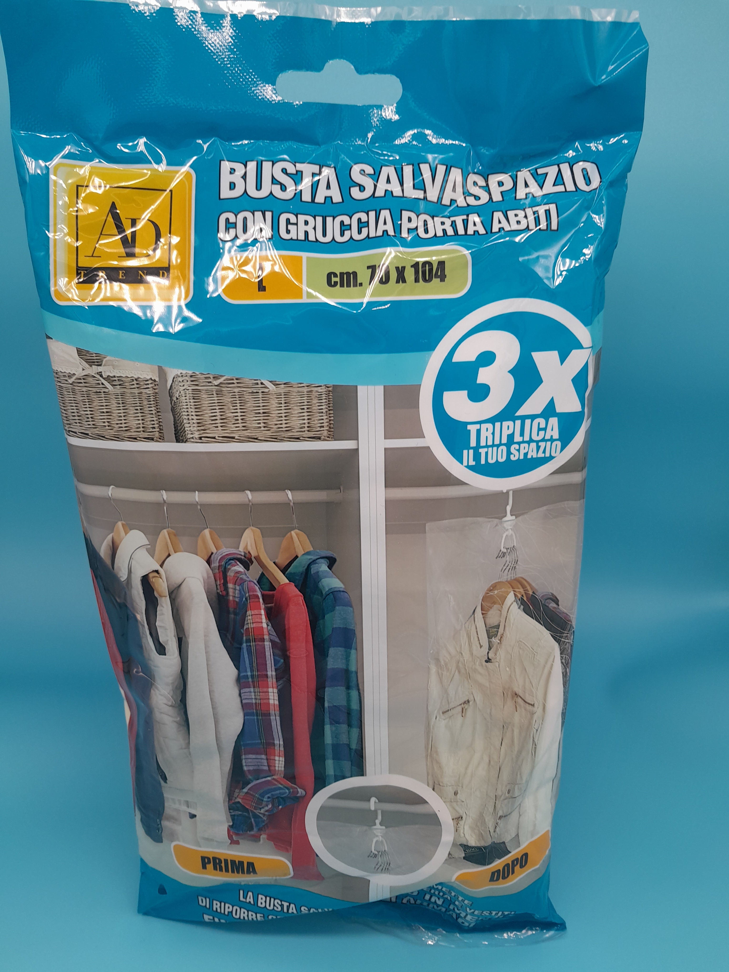 BUSTA SALVASPAZIO CON GRUCCIA PORTA ABITI L