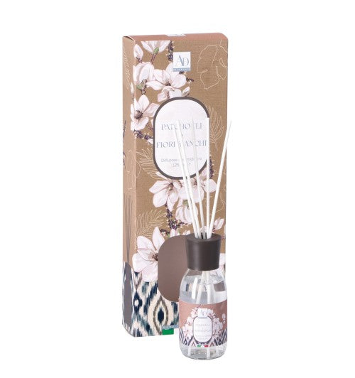 Diffusore con Midollini Patchouli e Fiori Bianchi