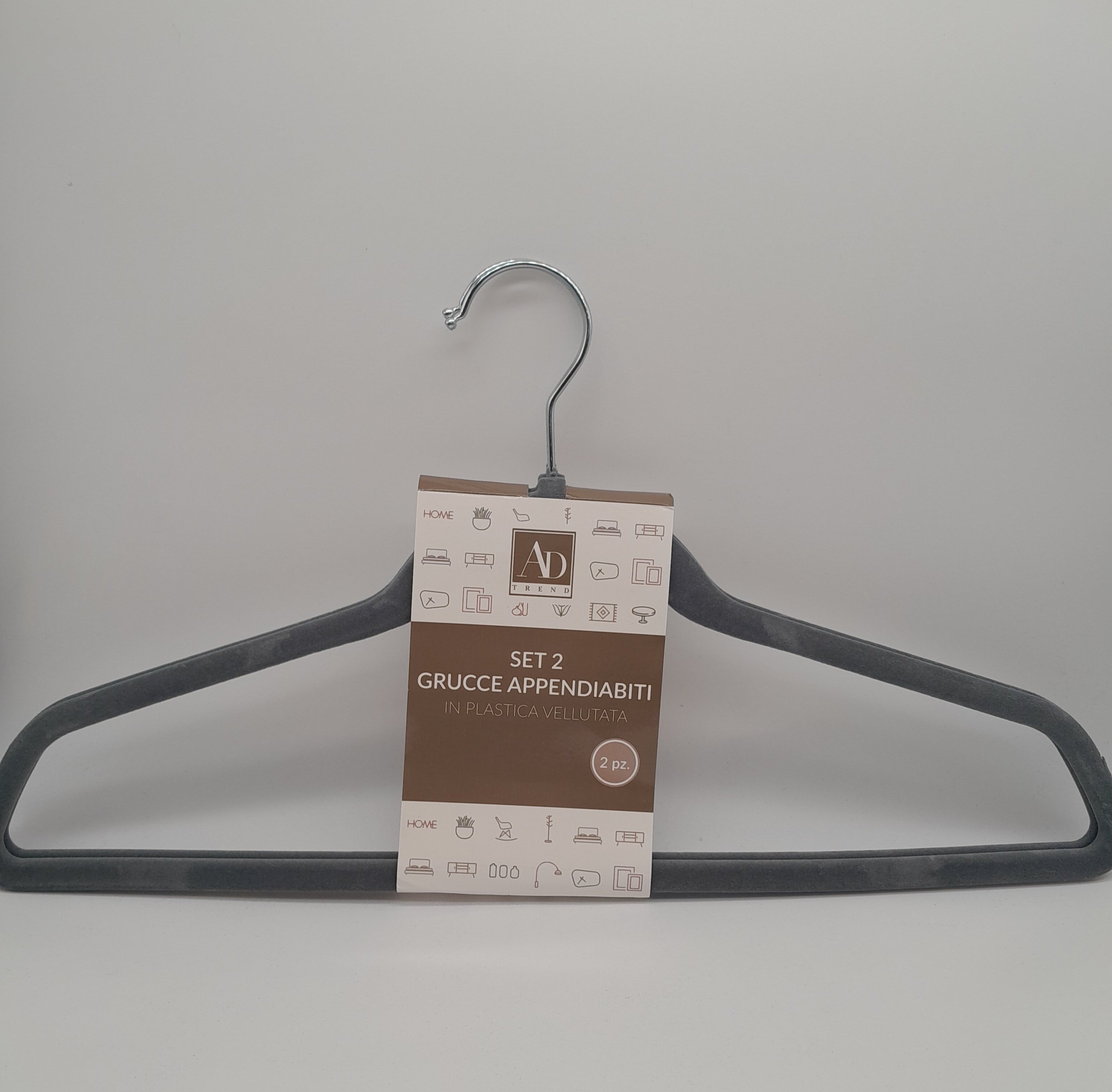 SET DUE GRUCCE VELLUTO GRIGIO