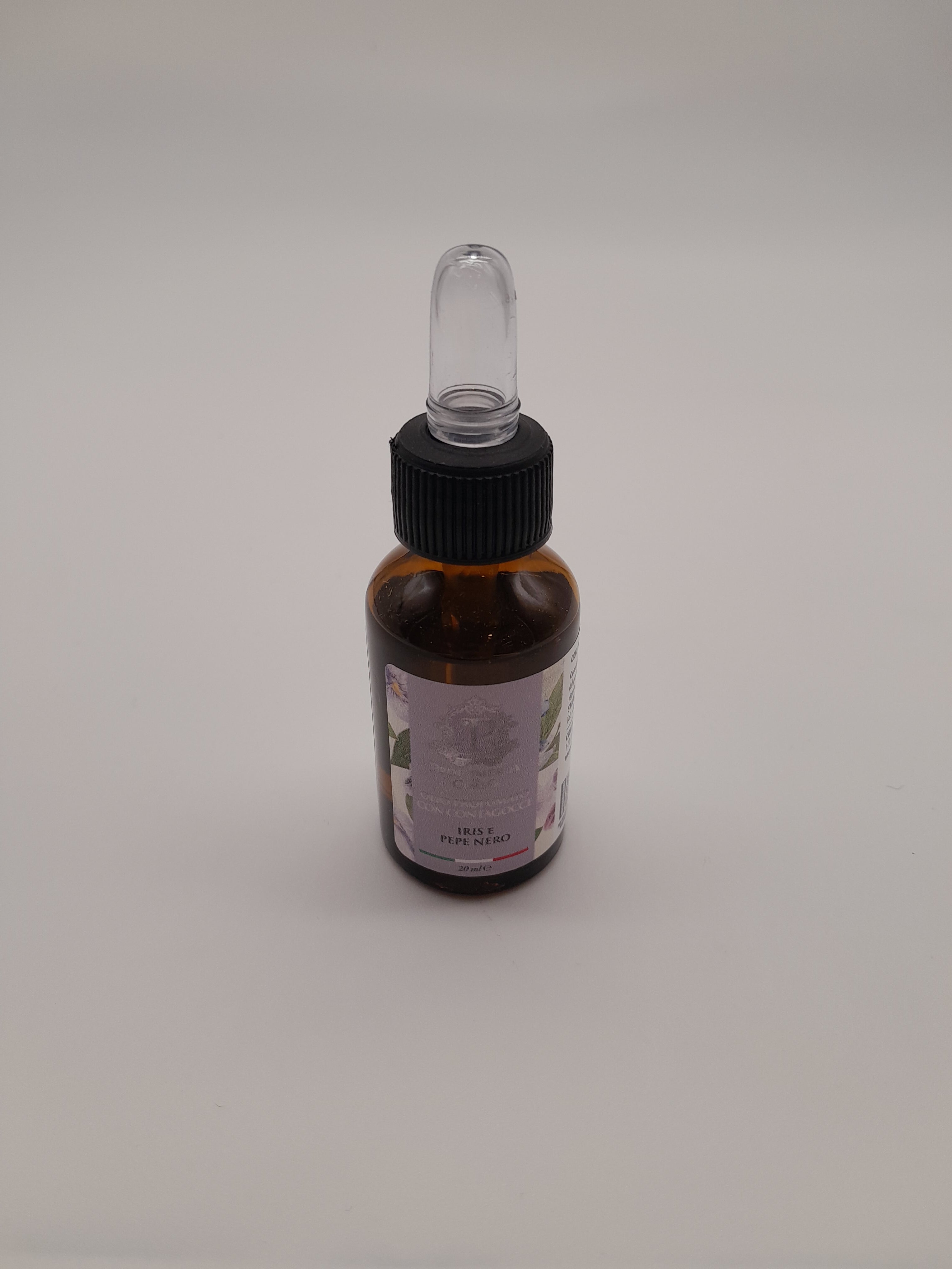 OLIO PROFUMATO CON CONTAGOCCE IRIS E PEPE NERO