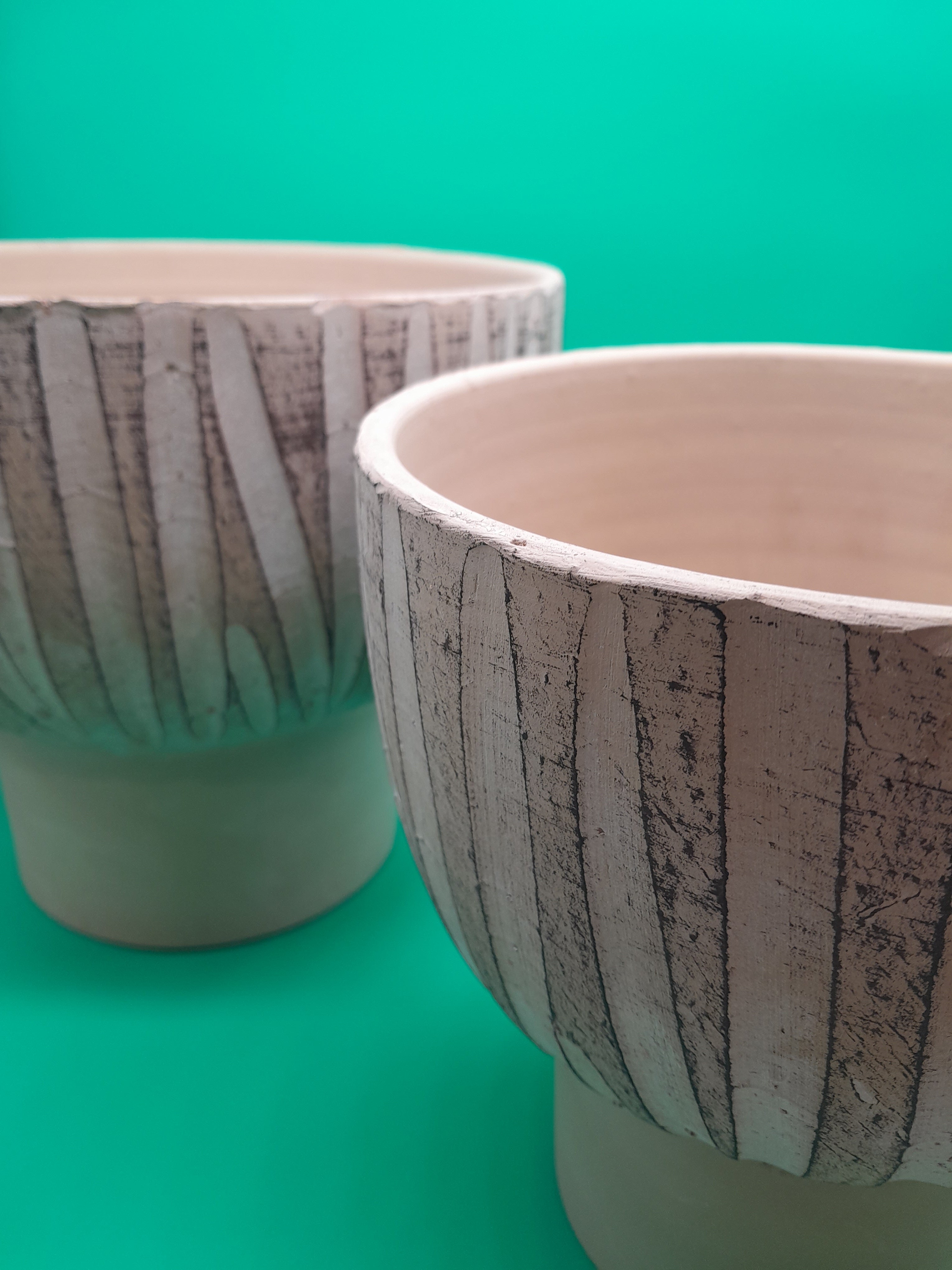 SET 2 VASI IN CERAMICA BEIGE