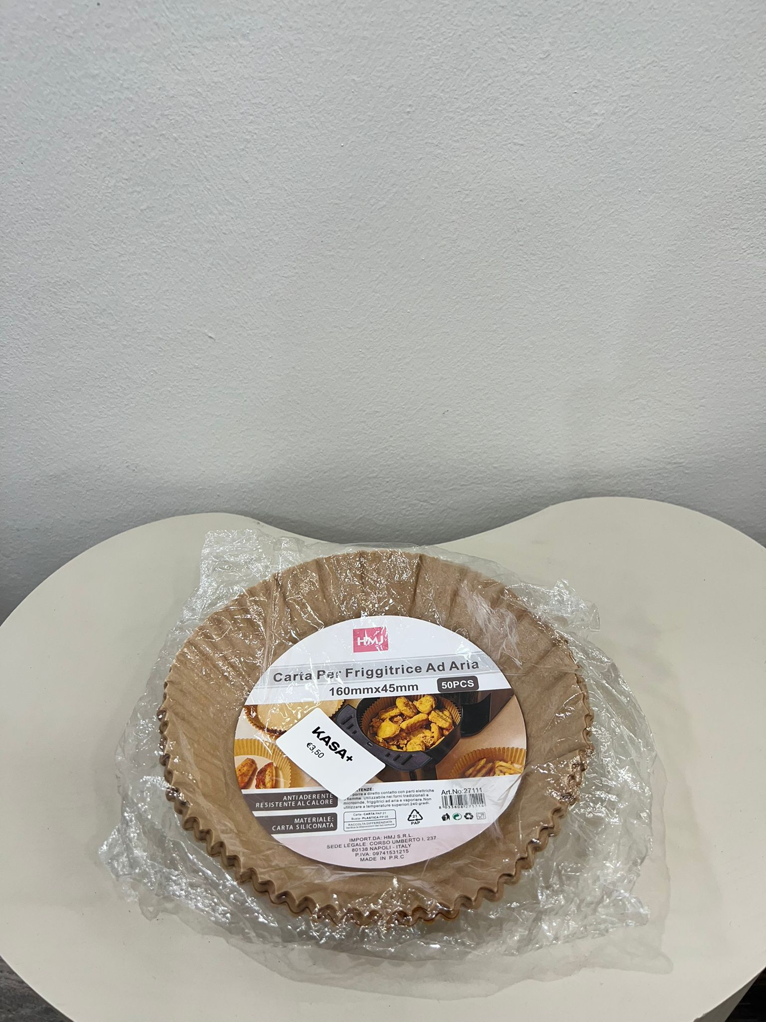 CARTA PER FRIGGITRICE AD ARIA MIS. 160MMX45MM 50PEZZI